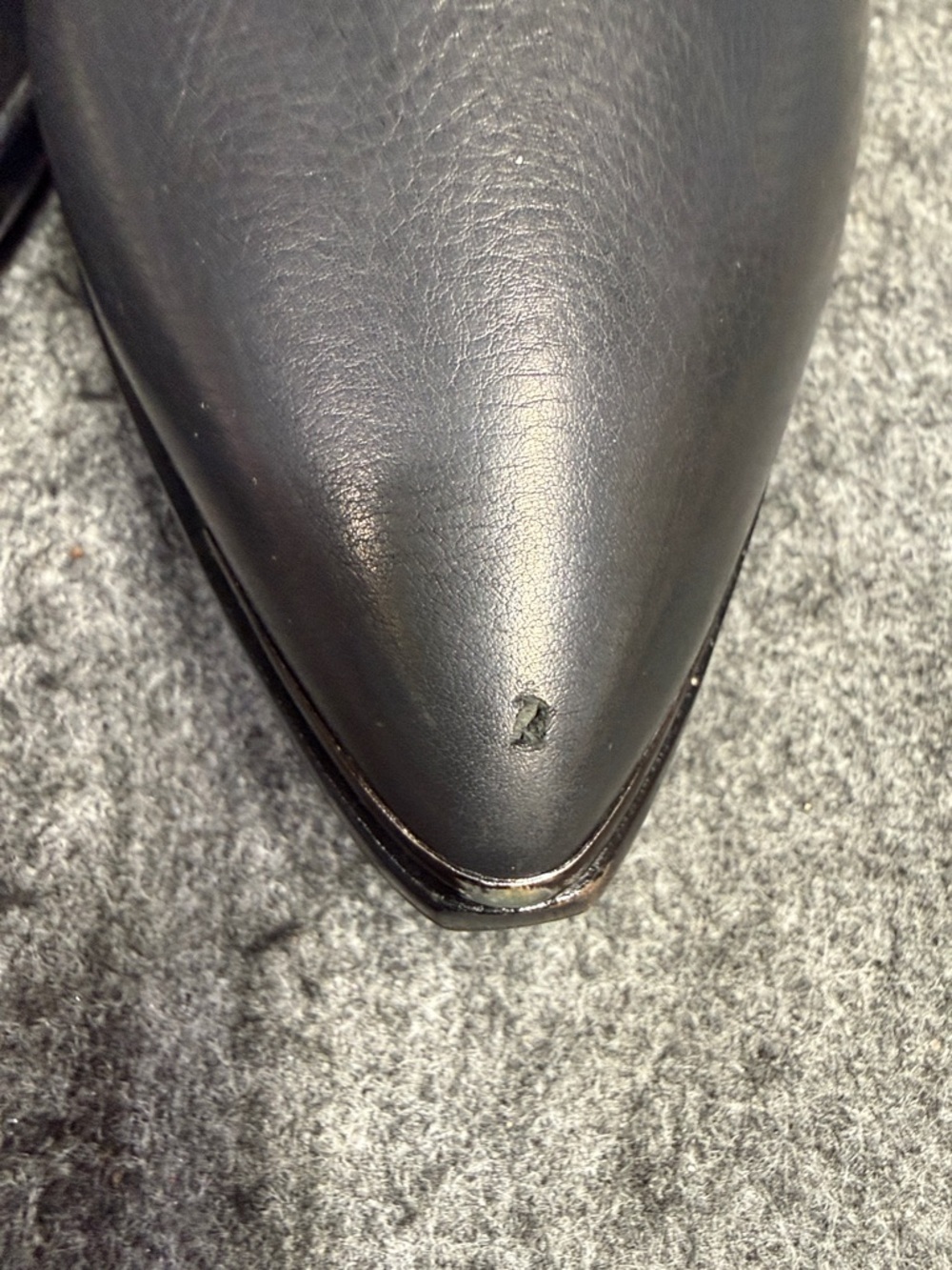 Marc Fisher YALE Black Pointed Leather Booties - Picture 4 of 11